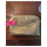 Gold Mesh Cosmetic Pouch With Zipper