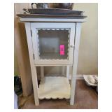 White Wooden Cabinet with Scalloped Edges