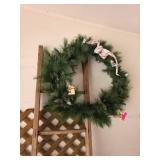Decorative Green Holiday Wreath With Ornaments