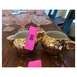 Gold-Toned Creamer and Sugar Bowl Set