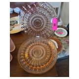 4pc Pressed Glass Decorative Plates