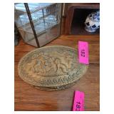 Ornate Brass Hinged Lidded Box with Relief Design