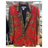 Howard Wolf Red Jacket With Ornate Gold Pattern