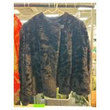 Black Faux Fur Jacket With Single Button Closure