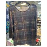 BonWorth Plaid Long-Sleeve Knit Top