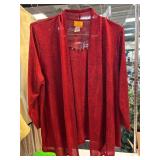 Ruby Rd. Red Sheer Open-Front Cardigan