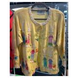 Design Options Bunny-Themed Cardigan Sweater