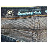 Wrangler Blue Denim Jeans With Leather Patch