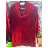 Rebecca Malone Red Velvet Long-Sleeve Top