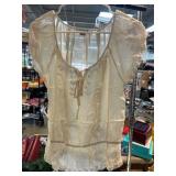 Forever 21 Semi-Sheer Blouse With Tie Neck