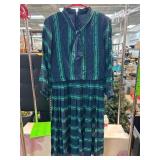 Long-Sleeve Collared Dress with Tie Accent