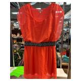 Charming Charlie Orange Dress with Black Belt