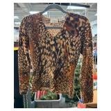 Neiman Marcus 100% Cashmere Animal Print Sweater