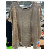 Lumiere Beige Knit Poncho Blouse