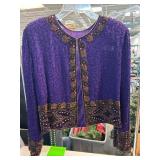 Beaded Purple Jacket with Gold Embellishments