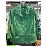 Koret Green Button-Up Jacket, Cotton Blend