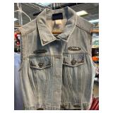 Faded Glory Denim Vest with Decorative Accents