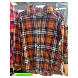 Gap Orange Plaid Long-Sleeve Shirt