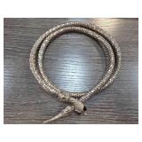 Serpent-Themed Metal Necklace with Stone Eyes