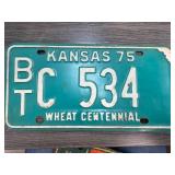 Kansas 1975 Wheat Centennial License Plate