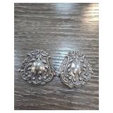 Sterling Silver Ornate Clip-On Earrings