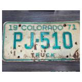 1971 Colorado Truck License Plate