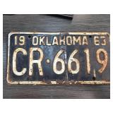 1963 Oklahoma License Plate CR-6619