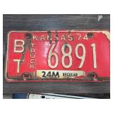 Kansas 1974 Truck License Plate