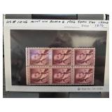 Mint Block of Six 1956 John Jay Stamps