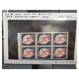 1958 US #1042 Mint NH Block Statue of Liberty