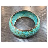 Turquoise-Colored Speckled MCM Bangle Bracelet