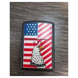 Black Metal Lighter Featuring USA Eagle Design