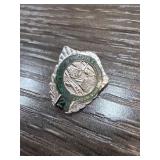 10k Gold 1.9g Service Pin with Green Enamel