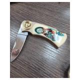 Folding Knife With Detailed Motorcycle Artwork