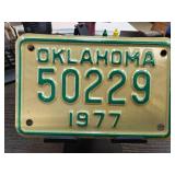 Oklahoma 1977 License Plate