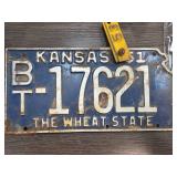 Kansas License Plate 