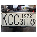 1972 KCC License Plate