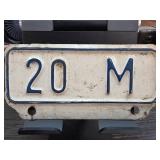 Vintage Metal License Plate 