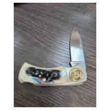 Decorative Folding Knife with Motorcycle Design