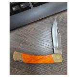 Folding Pocket Knife with Brass Accents