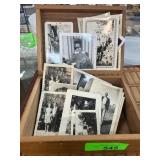 Wooden Box With Vintage Photograph Collection