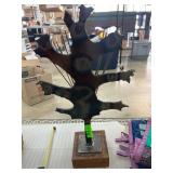 Metal Sculpture on Wood Base Dated July 1999