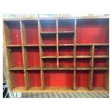 Wooden miniature Wall Display Case with Red Velvet