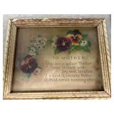 Antique Framed Mother Poem Artwork