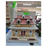 Illuminated Ceramic Library Building Figure