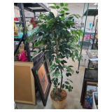Artificial Potted Tree in Woven Basket