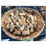 Decorative Wicker Basket With Wine Corks