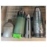 3 Vintage Thermoses and Canteen