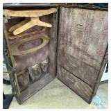Vintage Trunk With Hangers and Interior Compartmen