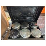 Metal Box With Six Cylindrical Containers